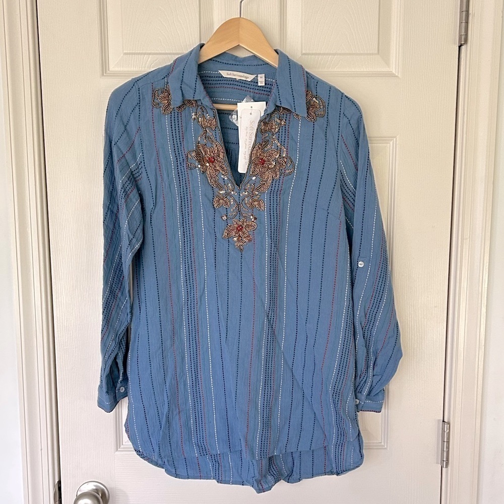 SOFT Surroundings Beaded Top - Picture 2 of 8